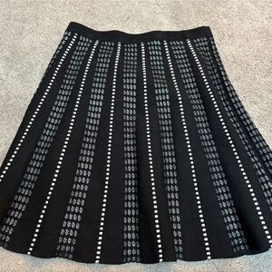 Spense Black and White A-Line Skirt
